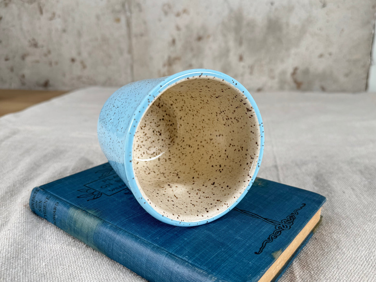 10 oz Thumbler Thumbprint Coffee Mug, Robins Egg Blue