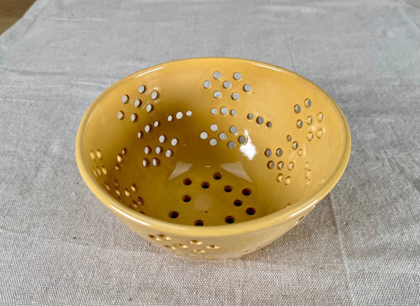 Large Berry Bowl / Colander, Yellow