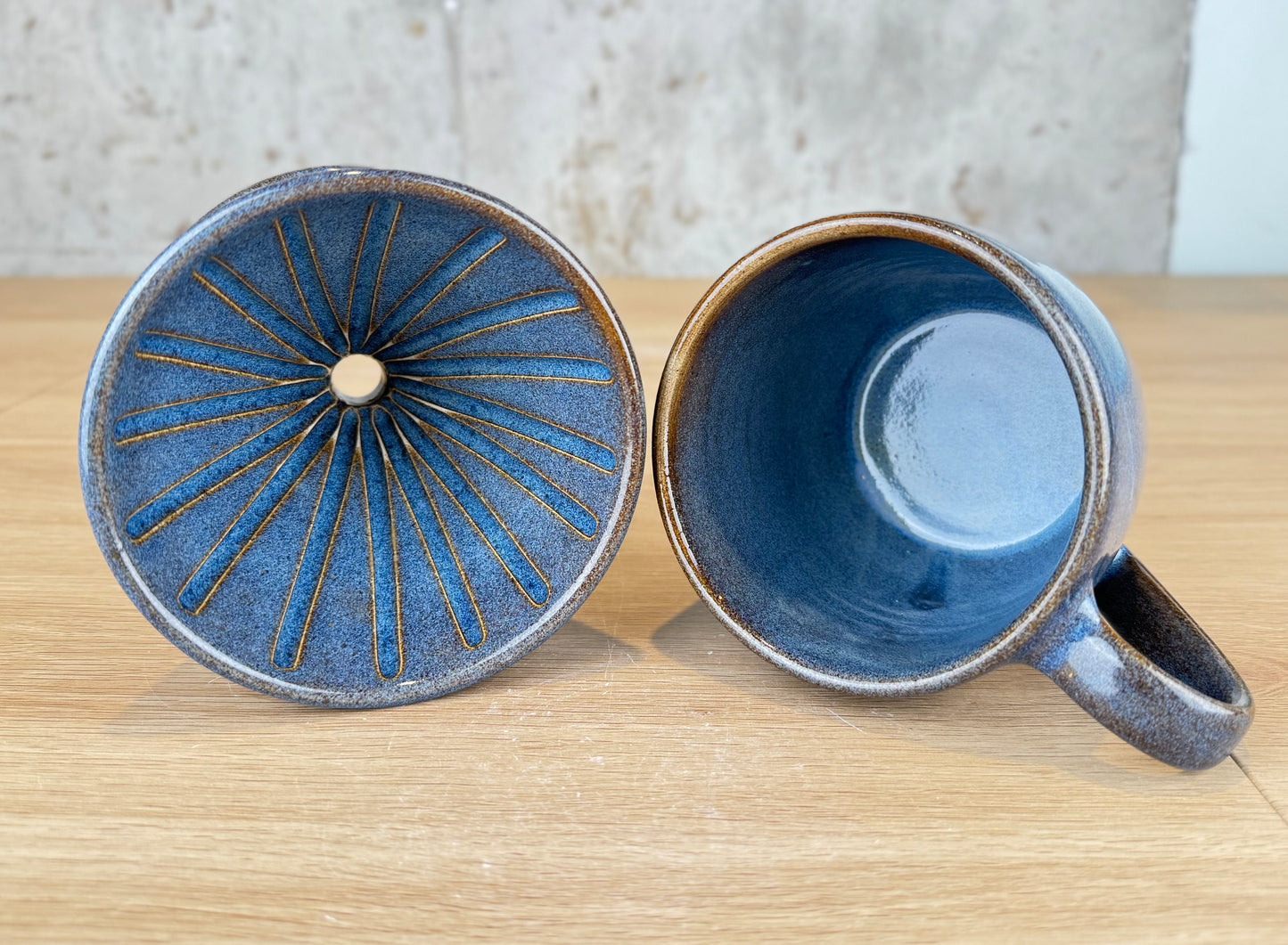 Blue 14oz Pour Over Set