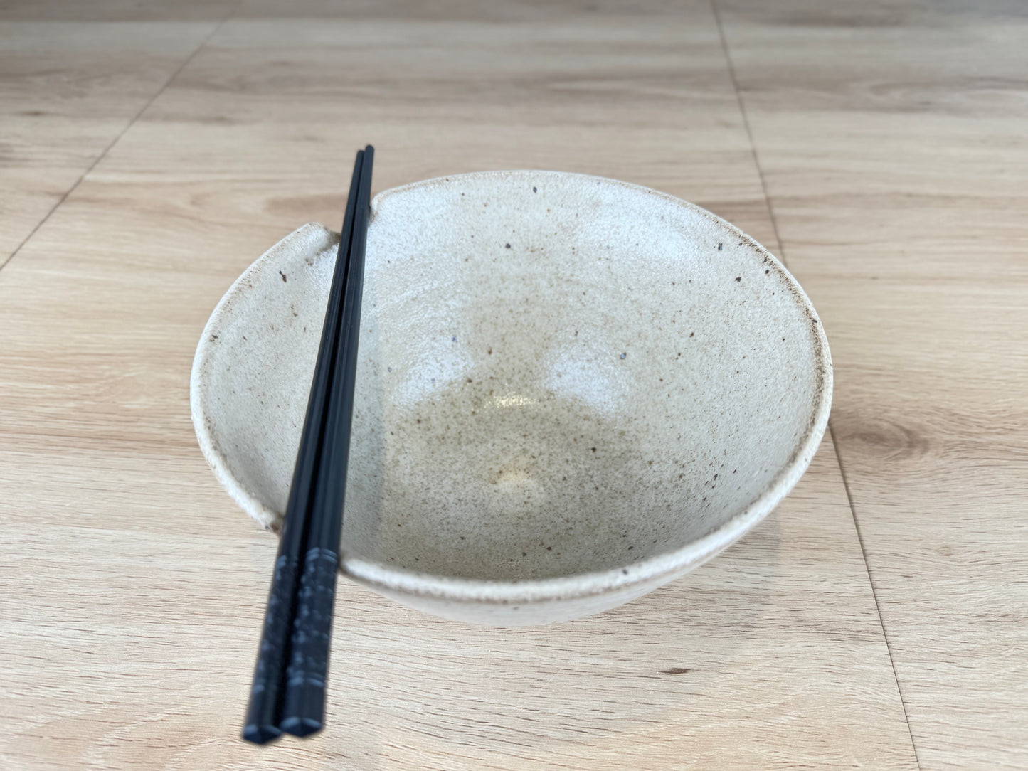 Ramen Bowl, Eggshell White Speckle