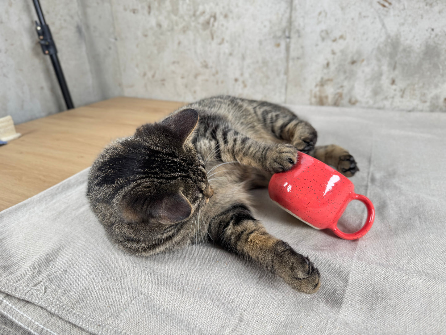 Coral Pink Speckle 6oz Espresso Mug