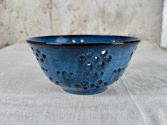 Large Berry Bowl / Colander, Indigo Blue
