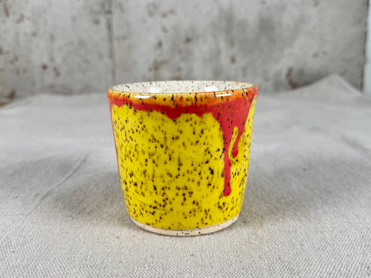 10 oz Thumbler Thumbprint Coffee Mug, Red & Yellow