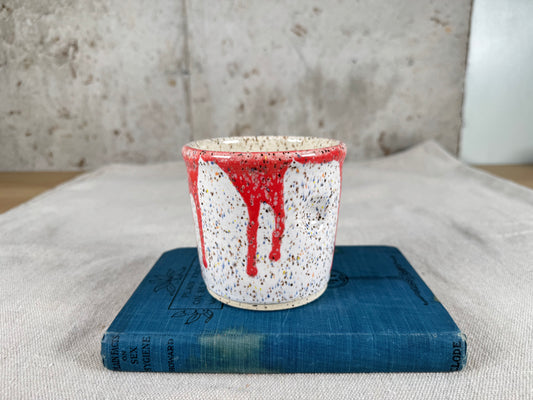 10 oz Thumbler Thumbprint Coffee Mug, Red & Confetti