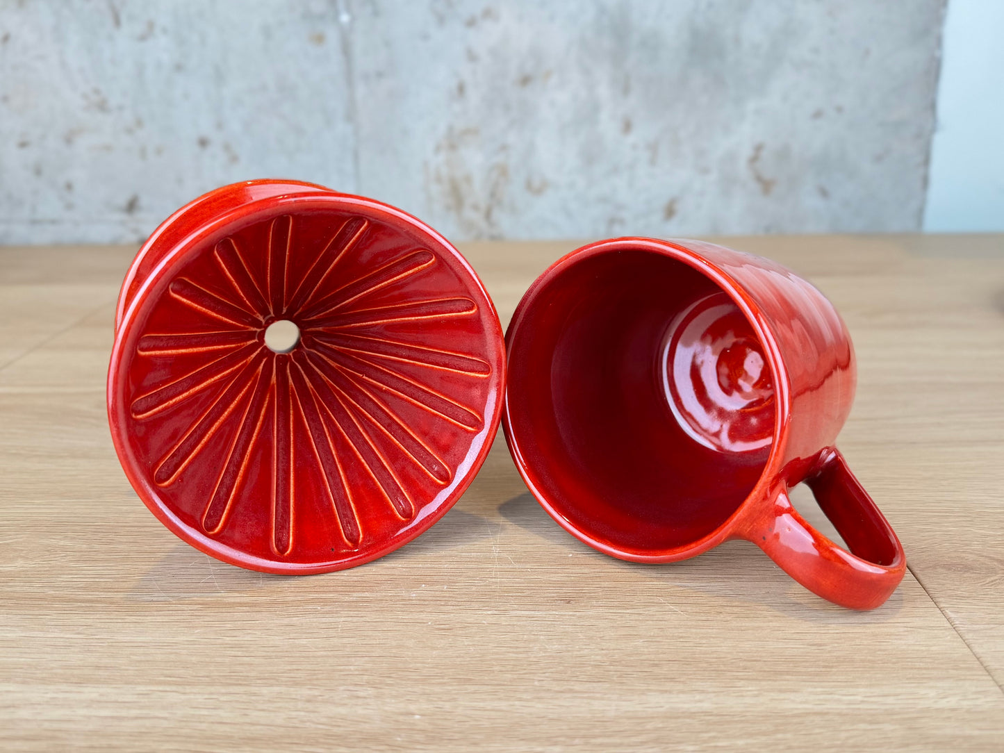 Brick Red 14oz Pour Over Set