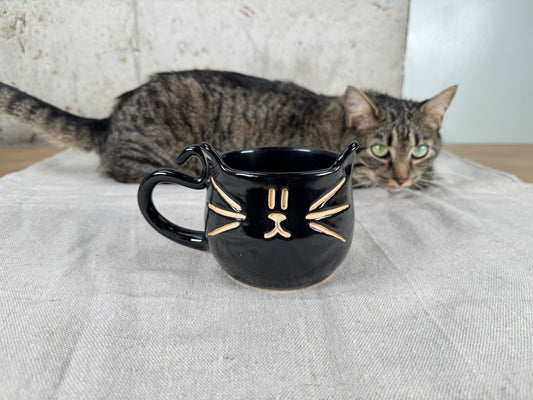 Black 14oz Kitty Cat Mug