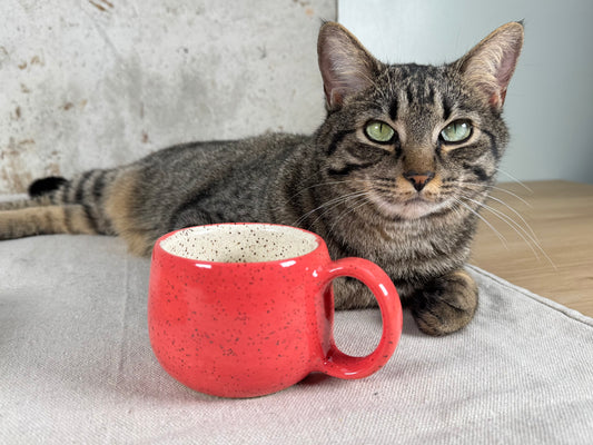 Coral Pink Speckle 6oz Espresso Mug