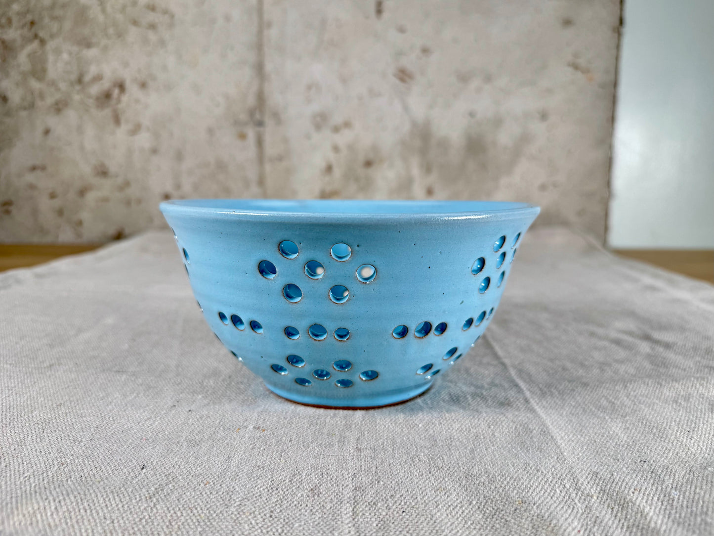 Large Berry Bowl / Colander, Robin Egg Blue