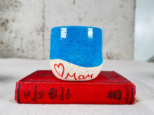 12 oz Mom Thumbler Coffee Mug, Light Blue