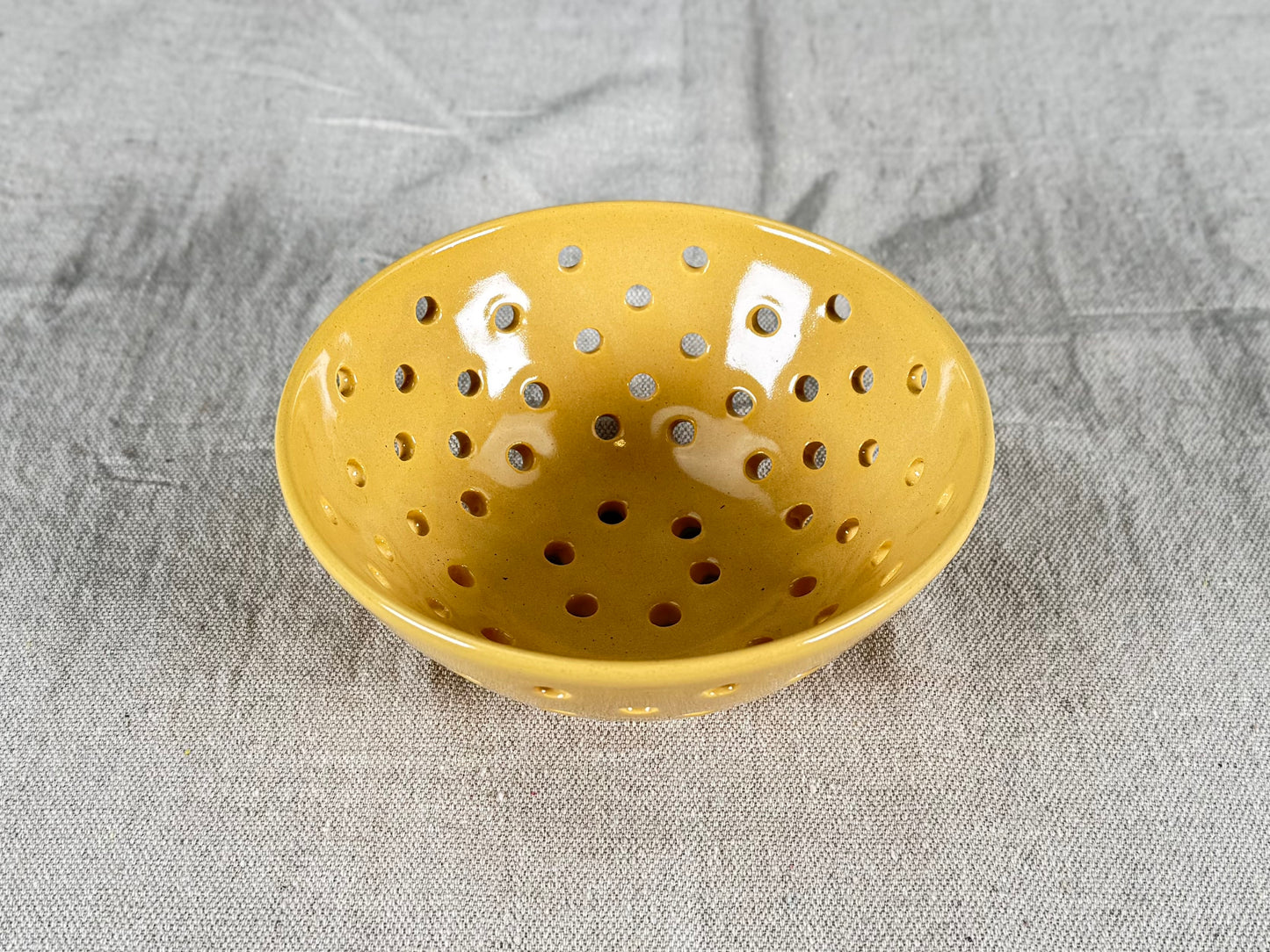 Small Berry Bowl / Colander, Yellow