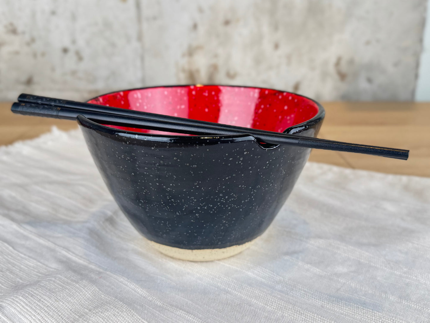 Ramen Bowl, Black & Red