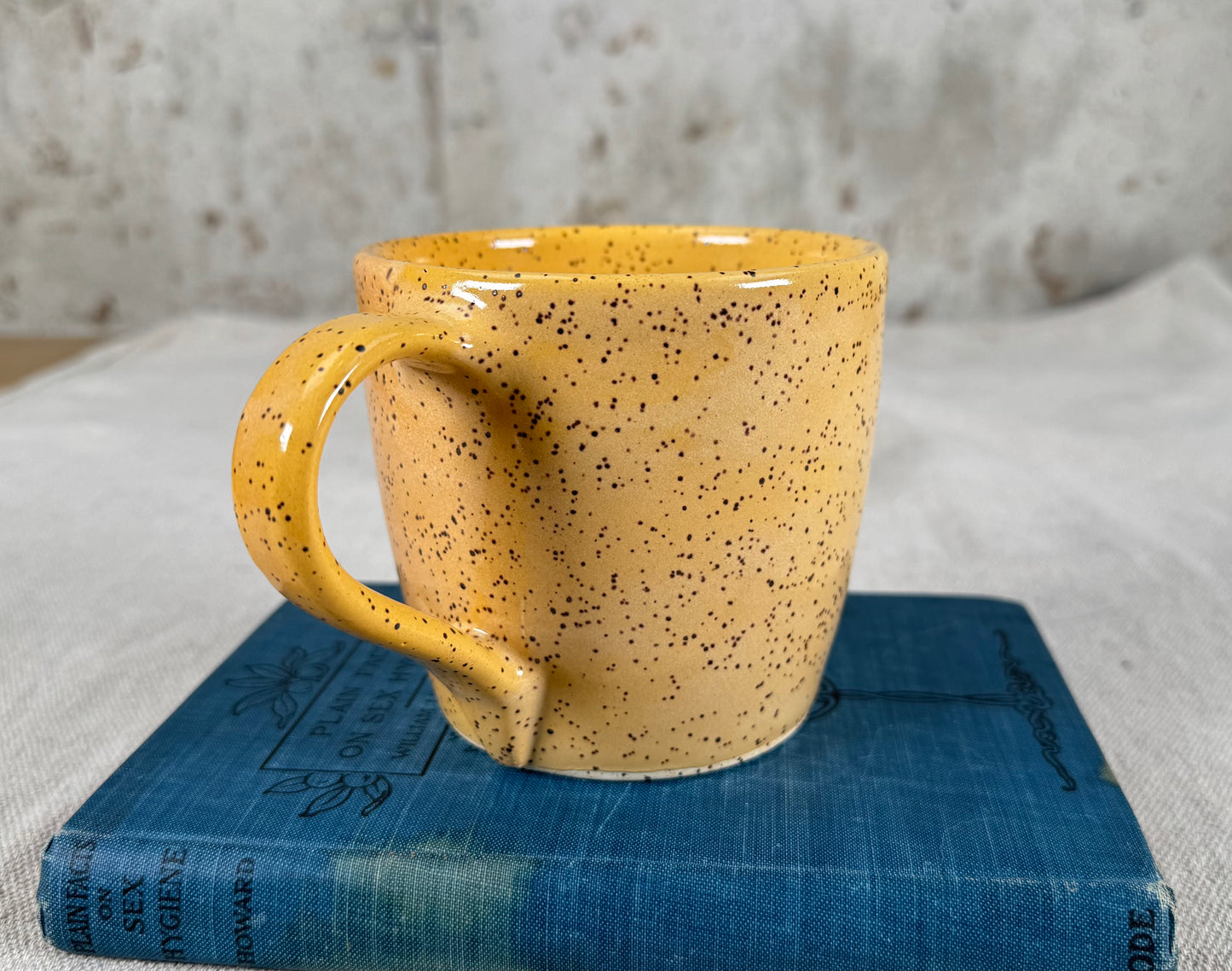 14 oz Coffee Mug, Yellow Speckle