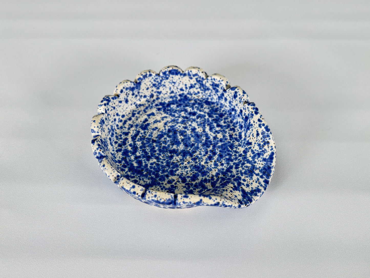Blue & White Splatter Ceramic Spoon Rest