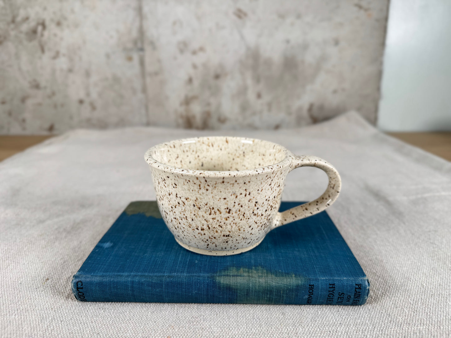 Speckled White 8 oz Tea Cup