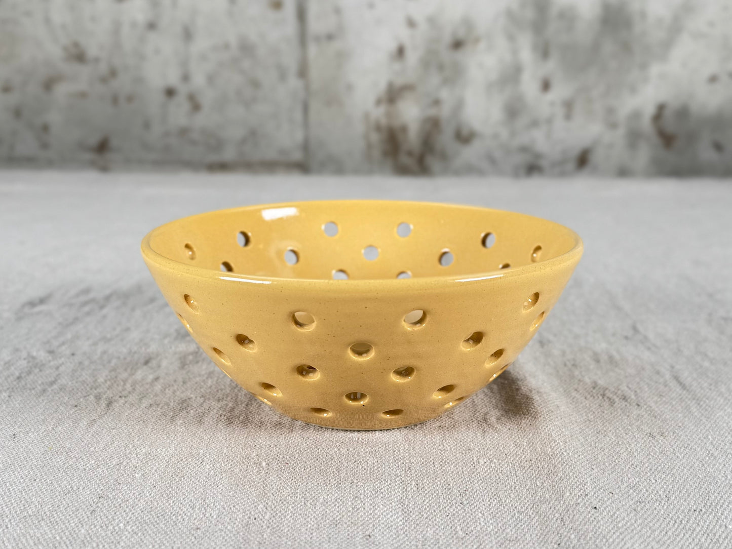 Small Berry Bowl / Colander, Yellow