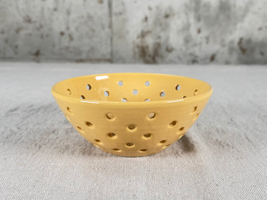 Small Berry Bowl / Colander, Yellow