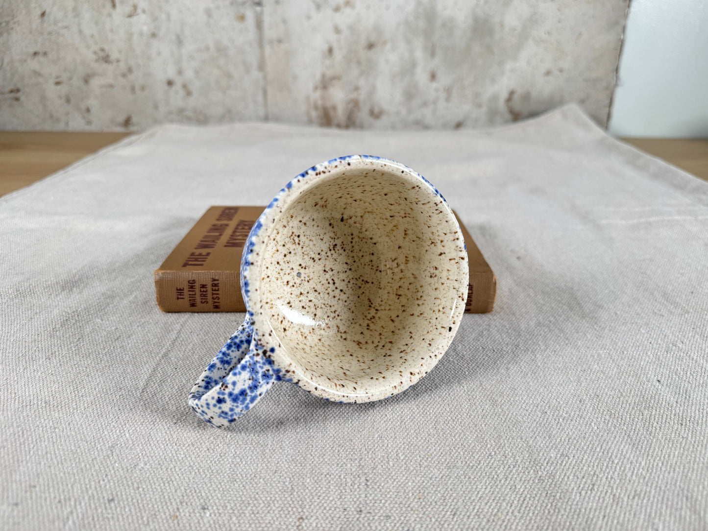 Blue & White Splatter 8 oz Tea Cup