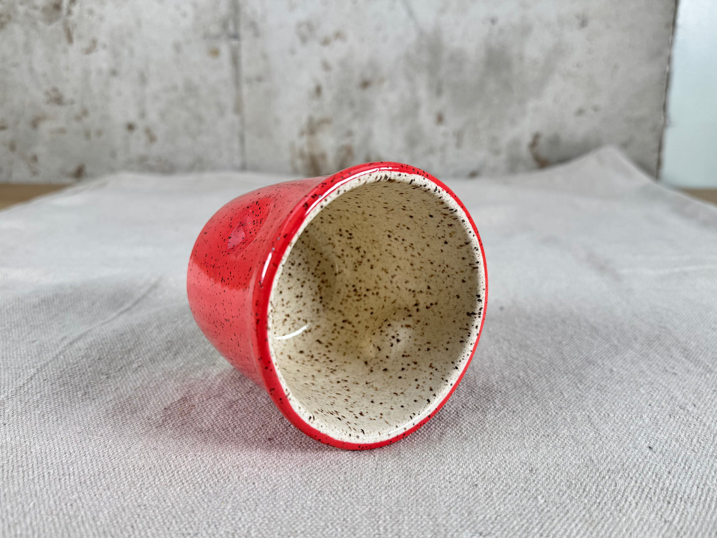 10 oz Thumbler Thumbprint Coffee Mug, Coral Pink