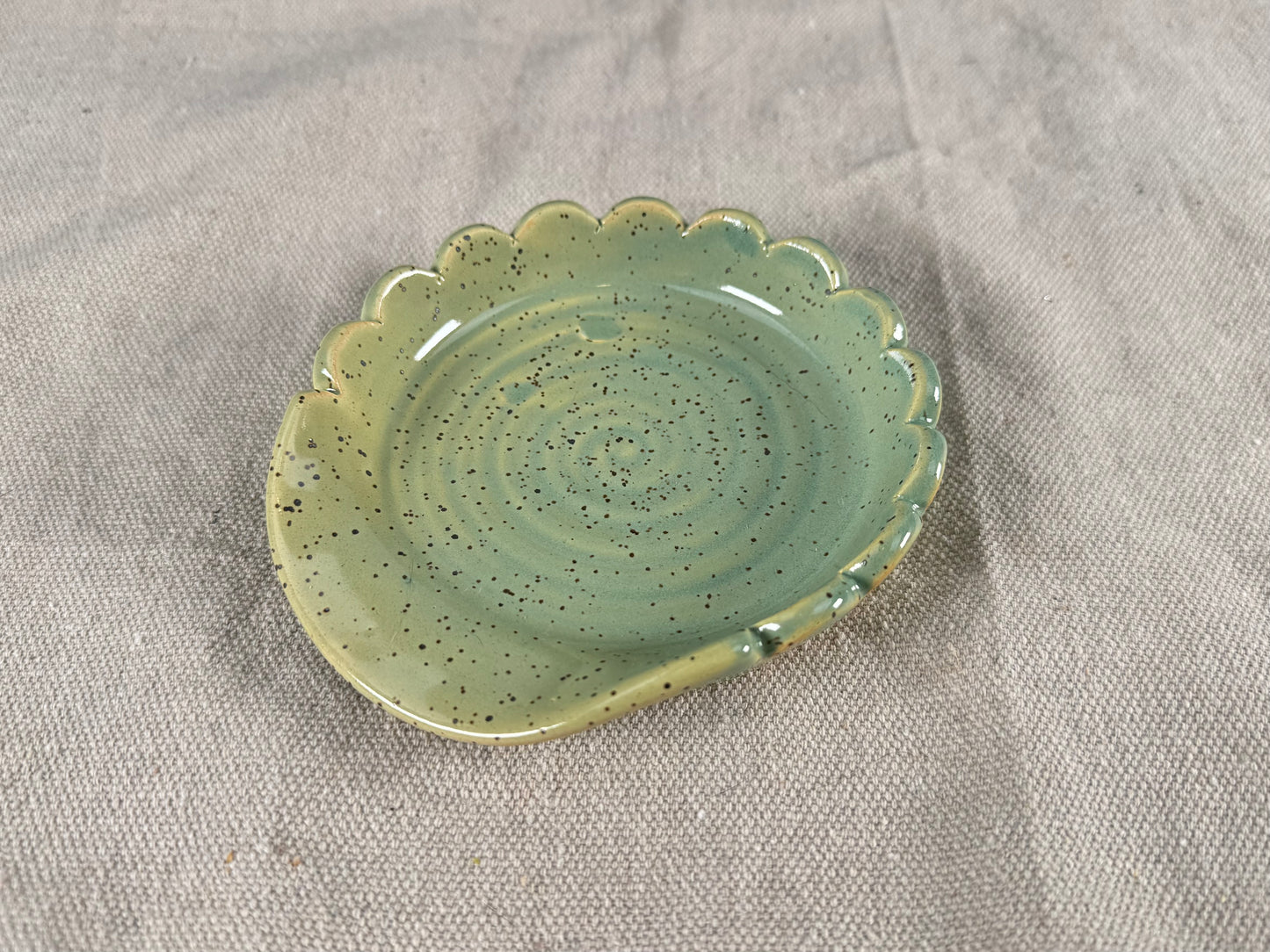 Sage Green Speckle Ceramic Spoon Rest