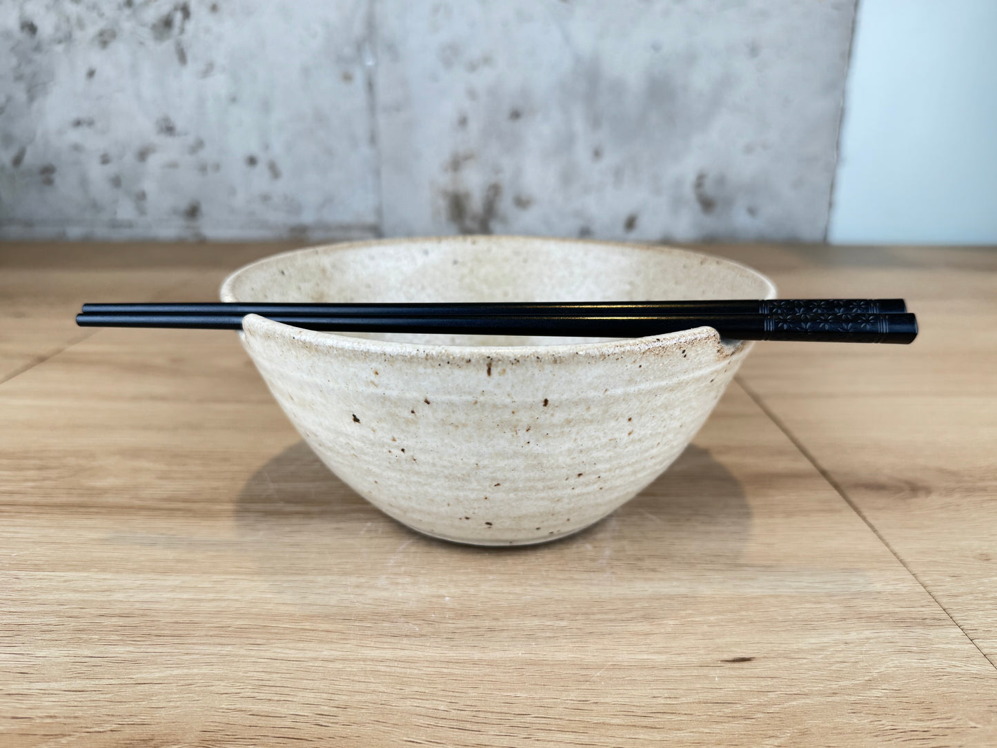 Ramen Bowl, Eggshell White Speckle