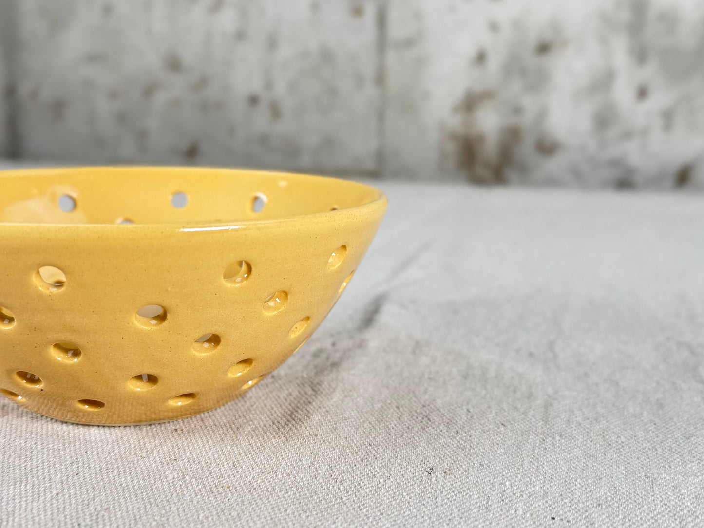 Small Berry Bowl / Colander, Yellow