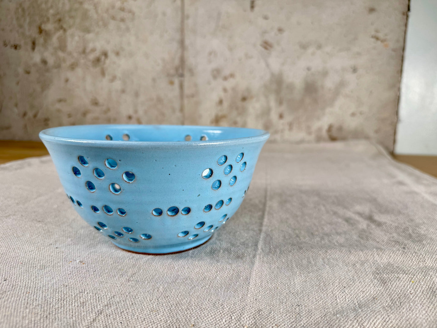 Large Berry Bowl / Colander, Robin Egg Blue