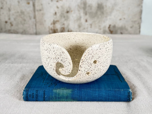 Yarn Bowl, Eggshell White Speckle