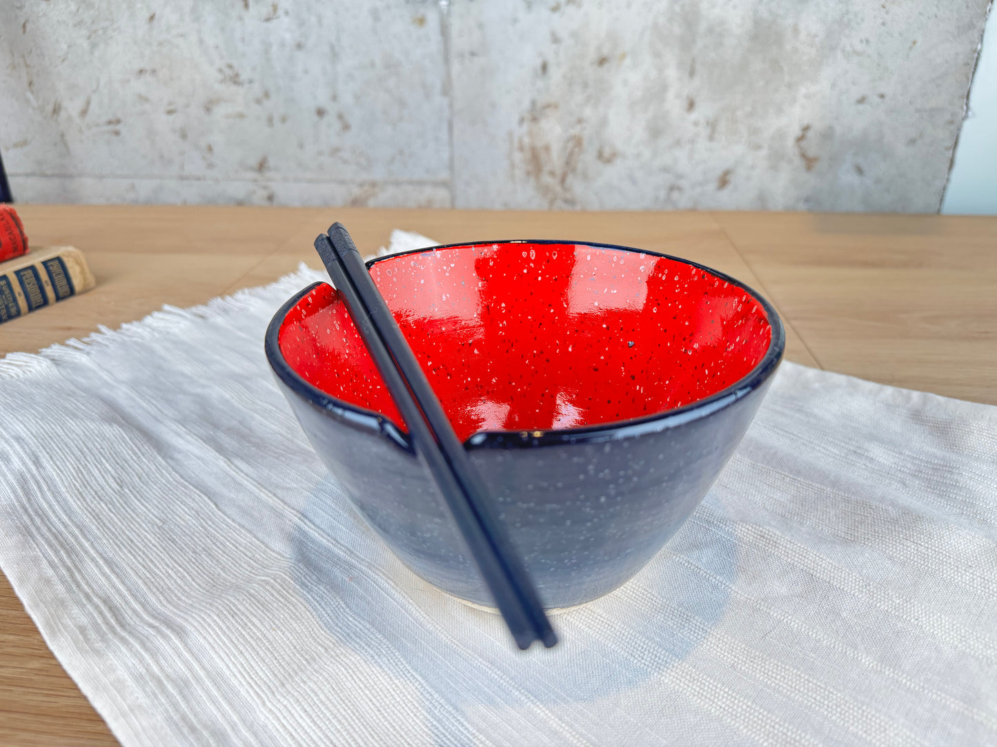 Ramen Bowl, Black & Red