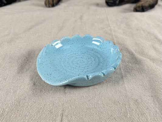 Robin Egg Blue Speckle Ceramic Spoon Rest