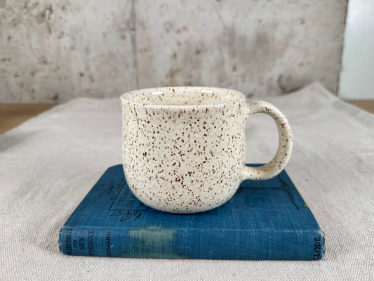 14 oz Coffee Mug, Eggshell White Speckle