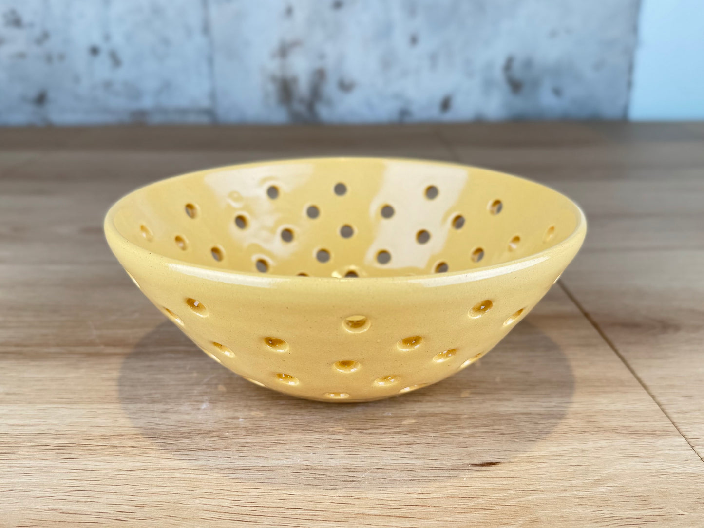 Small Berry Bowl / Colander, Yellow