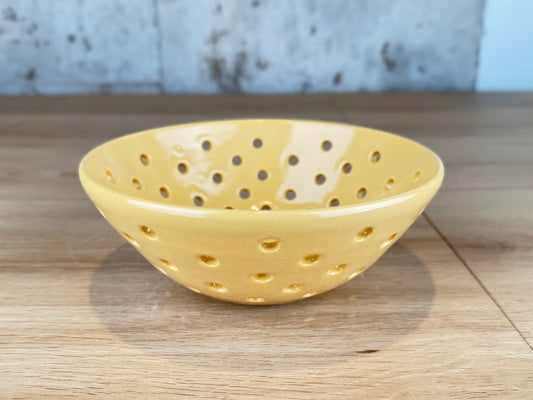 Small Berry Bowl / Colander, Yellow