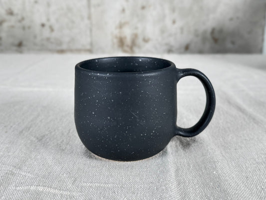12oz Coffee Mug, Matte Black Speckle