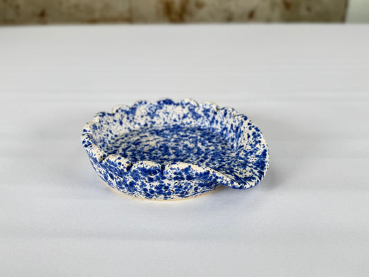 Blue & White Splatter Ceramic Spoon Rest